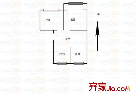 沿河三村戶型圖戶型圖 2室 2室1廳1衛(wèi)1廚