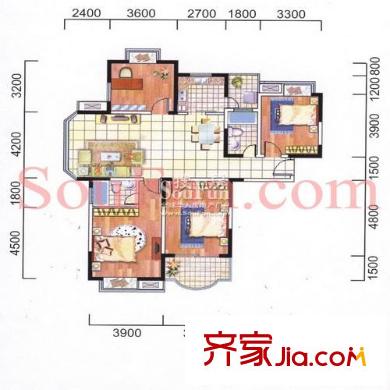 歐洲城戶型圖戶型圖  4室  4室2廳2衛(wèi)1廚