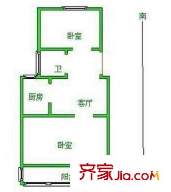 安民村戶型圖戶型圖 2室 2室1廳1衛(wèi)1廚