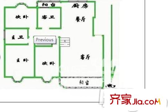 愛濤漪水園戶型圖戶型圖 3室 3室2廳2衛(wèi)