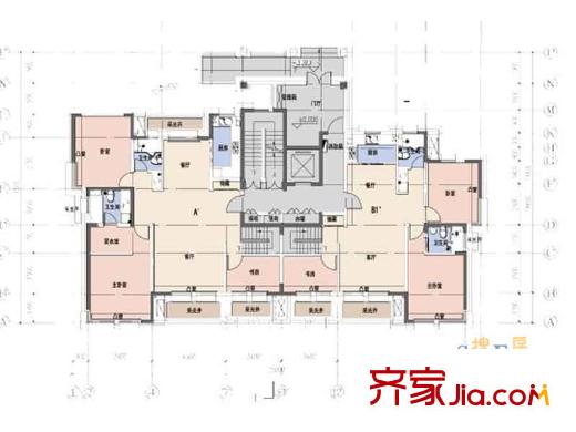 復(fù)地溫莎堡79、80、81號樓一層平面圖 