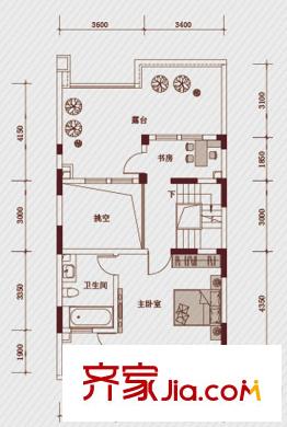 復(fù)地溫莎堡聯(lián)排C戶型三層戶型圖 6室2廳5衛(wèi)1廚