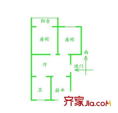 安國村戶型圖 戶型圖 2室  2室1廳1衛(wèi)1廚