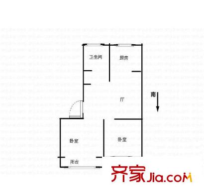 長虹路住宅戶型圖戶型圖2室 2室1廳1衛(wèi)1廚