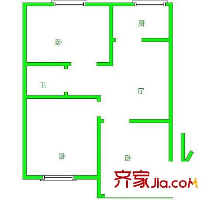 長虹路住宅戶型圖戶型圖 2室 2室1廳1衛(wèi)1廚