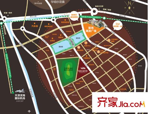 復地湖濱廣場交通圖