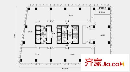 光耀東方國際大廈辦公層21-25層樓層平面圖 