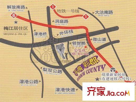 天房彩郡二期交通圖