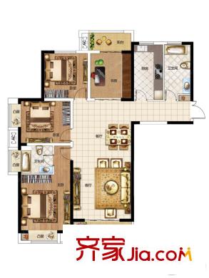 華啟金悅府高層I戶型 4室2廳2衛(wèi)1廚