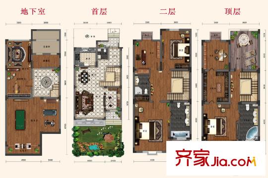 貽成紅墅郡別墅B1戶型 5室2廳3衛(wèi)1廚