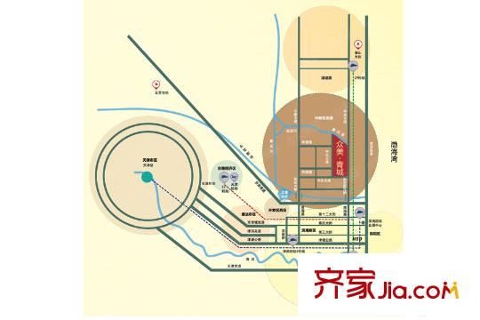 眾美青城交通圖