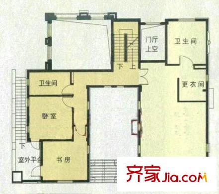 瑪歌莊園戶型圖一期1號樓二層A1戶型圖 2室1廳2衛(wèi)