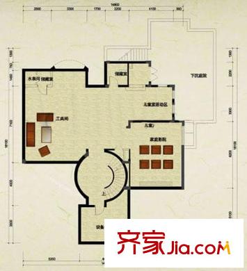 瑪歌莊園戶型圖一期7號樓地下一層B7戶型圖 2室2廳
