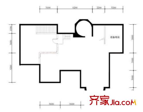 瑪歌莊園戶型圖一期1號樓地下一層A1戶型圖 1室