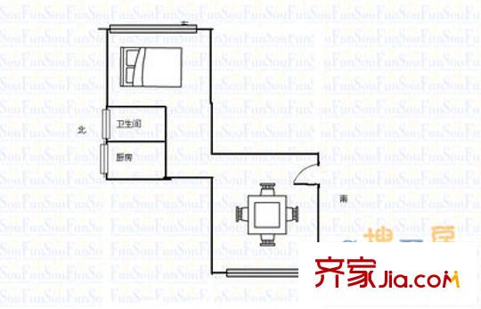 遠征都市港灣 1室 戶型圖