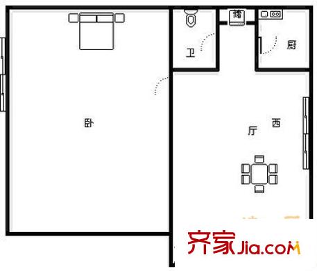 遠征都市港灣 1室 戶型圖