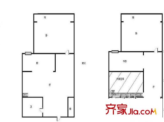 誠基中心國際公寓戶型圖戶型圖 2室