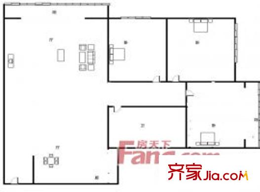 僑信公寓 3室戶型圖