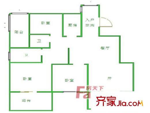 僑信公寓 4室戶型圖
