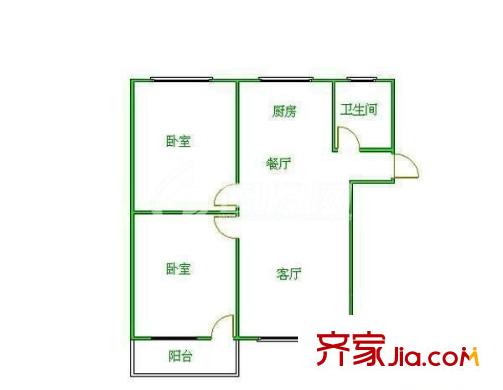 寧化新村 2室 戶型圖