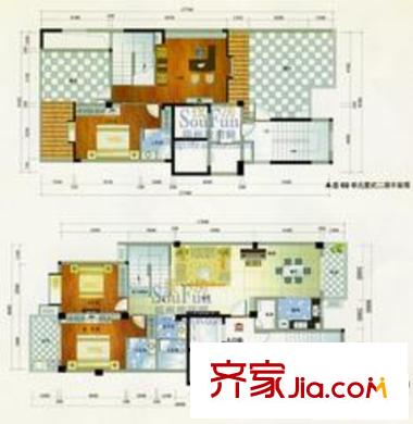 名門庭苑戶型圖4室2廳2衛(wèi)1廚