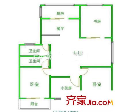  樂南公寓 3室戶型圖