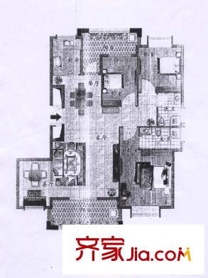 藍(lán)灣明珠二期戶型圖2期東向戶型 2室2廳2衛(wèi)1廚