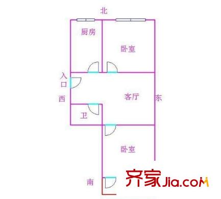 金馬花園 2室 戶型圖