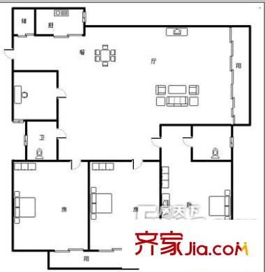 家春秋 4室 戶型圖