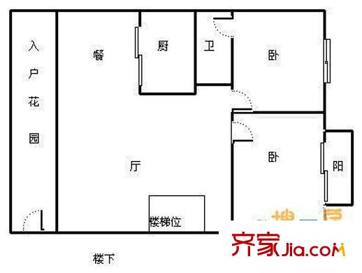 金城大廈 2室 戶型圖