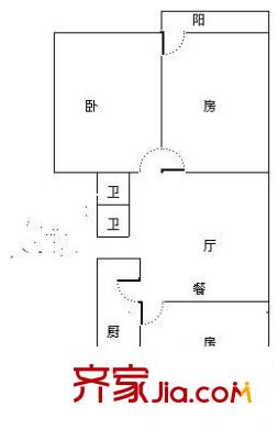 金泉花園 2室 戶型圖