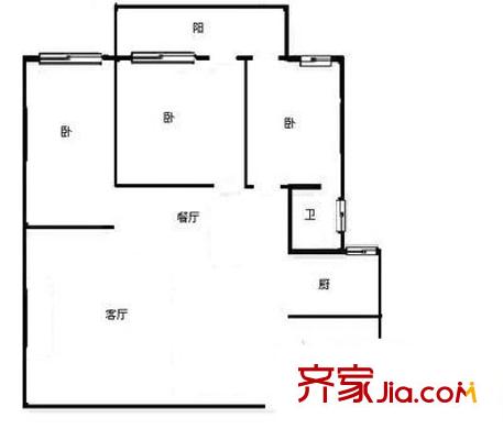 金泉花園 3室 戶型圖