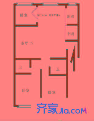 晉河新村 3室 戶型圖