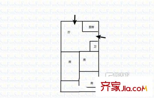 晉河新村3室戶型圖