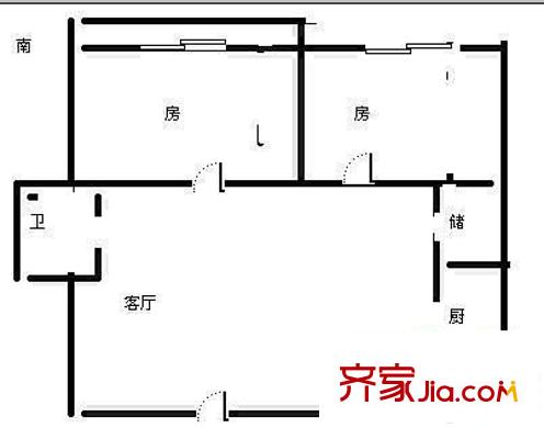 橫街巷新村 2室 戶型圖
