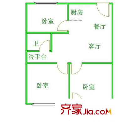 橫街巷新村 3室 戶型圖