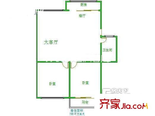  鳳坂公寓 2室戶型圖
