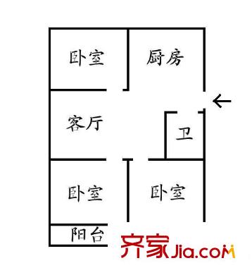 鳳凰新村 3室 戶型圖