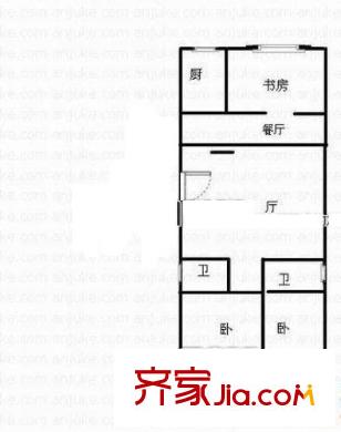 海山宿舍(湖東路)戶型圖 海山宿舍（湖東路）3室 戶型圖 3室2廳2衛(wèi)1廚