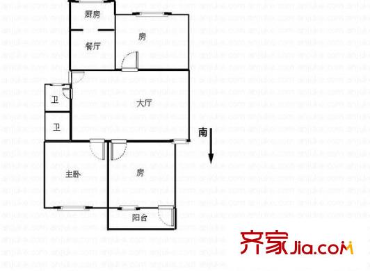 鴻明小區(qū) 3室 戶型圖