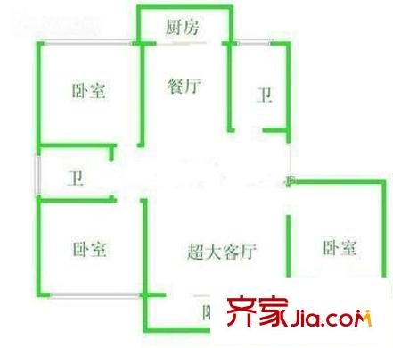 匯杰公寓 3室 戶型圖
