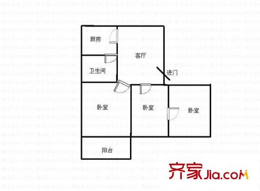 紅慶里新村 3室 戶型圖