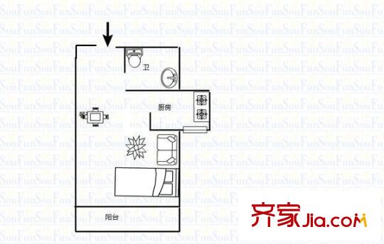 公正新苑 1室 戶型圖