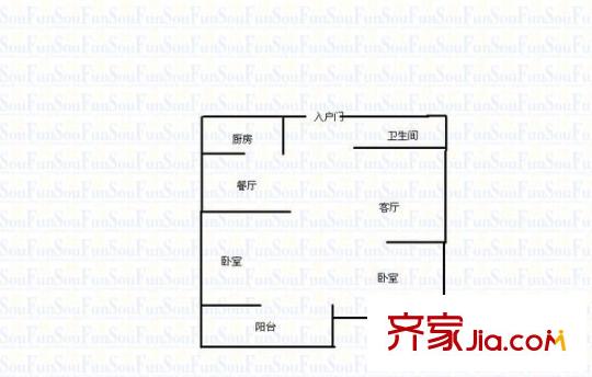福壽巷警官公寓 2室 戶(hù)型圖
