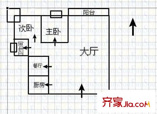 福灣新城春風(fēng)苑一區(qū) 2室 戶型圖