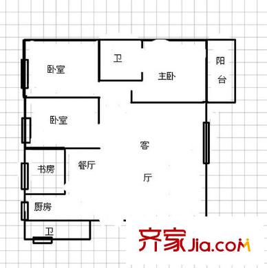 東泰公寓 4室 戶型圖