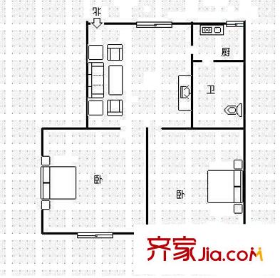 達(dá)明一里 2室 戶型圖