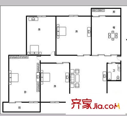 東泰公寓 4室 戶型圖