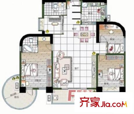  都市芳庭 3室戶型圖