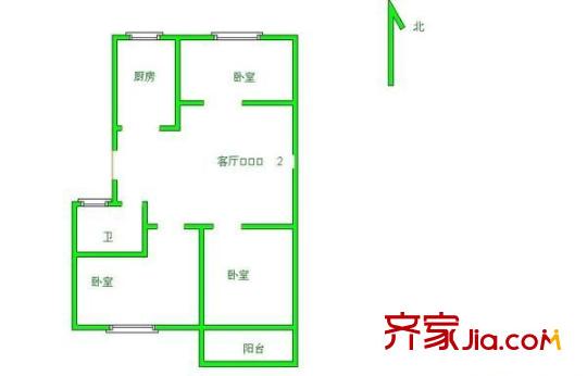 大根社區(qū) 3室 戶型圖